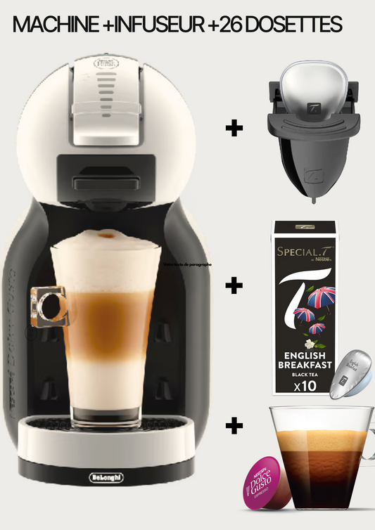 PACK Machine à café Dolce gusto Mini me+Infuseur Special T+26 Dosettes