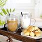 1 tasse à café + 1 cuillère Tasse à Café Double Paroi 350ML avec Poignée, pour Macchiato, Verre à Thé, Cappuccino,