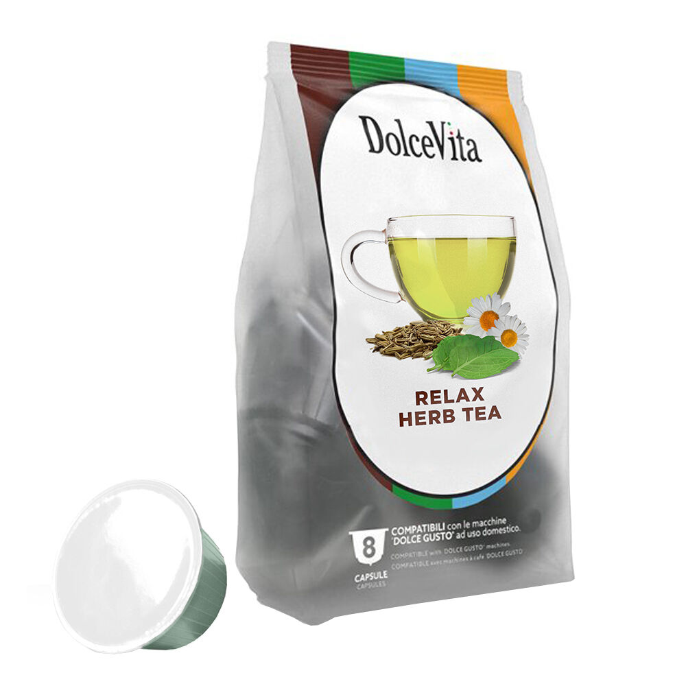 Thé Relax herbal tea TISANE  Dolce Gusto 8 Capsules